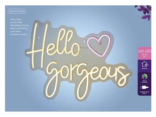 Ledbord Lumineo indoor USB neon Hello Gorgeous