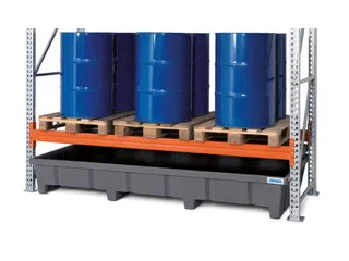stellingopvangbak,v. palletstelling,v. vak B 2700mm,opvangvol. 600l - 2