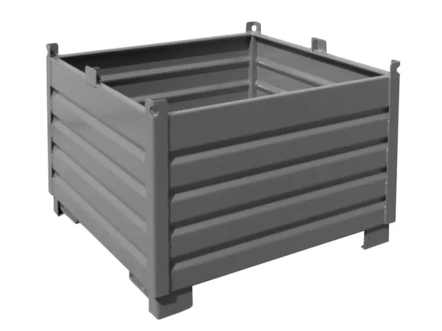 Systeem-Stapelcontainer Grijs 850x1200x1200mm 1000kg Inhoud 1m³