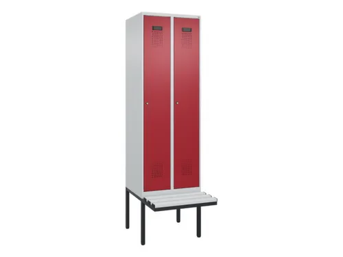 locker met bank,HxBxD 2120x600x815mm,2vak,vak B 300mm,cilinderslot