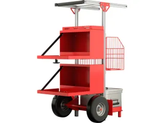 bhv-wagen,draagverm. 47,8kg,PU-banden,HxBxD 1147x570x636mm,aluminium - 3
