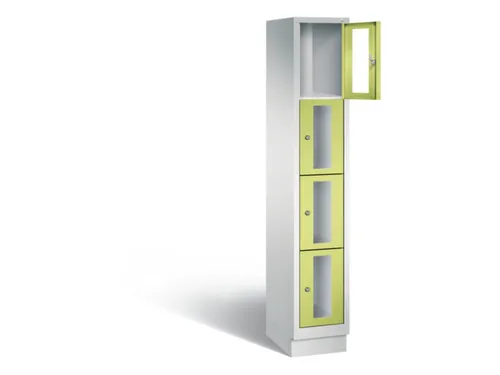 Lockerkast 1800x320x500mm 1x4 vakken Cilinderslot, Sokkel, RDS1108060