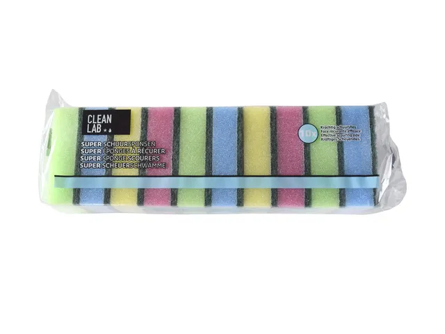 Aqualine schuurspons assorti kleur pak van 10 stuks