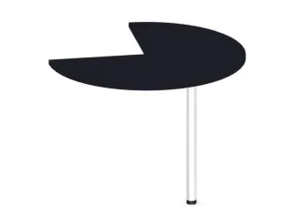 aanbouwtafel,i.h.v.,HxØ 720-840x1000mm,driekwartrond,CC-zwart - 1
