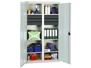 Materiaalkast 1800x1000x500mm 6legborden Uitschuifbaar 6laden Ral7035 - 2