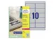 laseretiket Avery 96x50,8mm 20 vel 10 etiketten per vel zilver