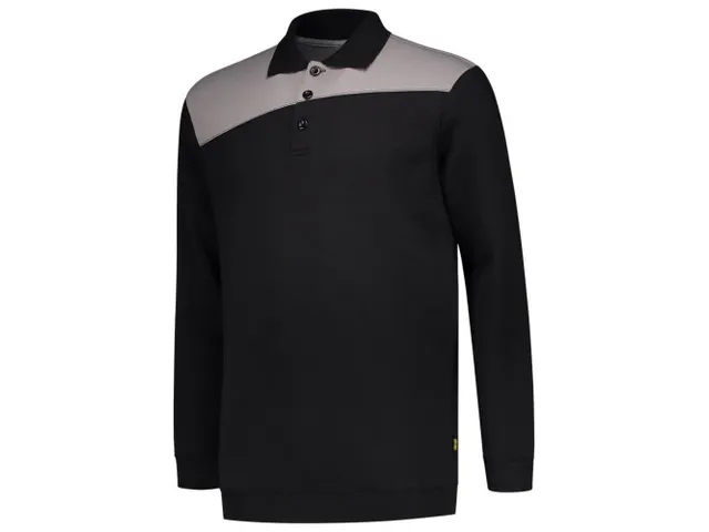 Tricorp 302004 Bicolor naden polosweater, zwart/grijs, maat L