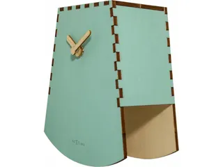 Tafelklok NeXtime Rocky 19.5x18x8.8 cm hout turquoise - 3