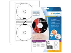 Herma 4850 Inkjet CD-etiketten A4 Ø 116mm mat Wit 50 stuks