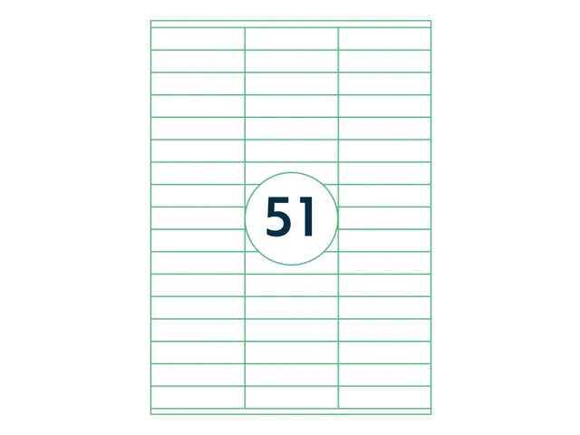 Etiketten Zelfklevend Wit 51 op A4 70x16.9mm 1000 Vel
