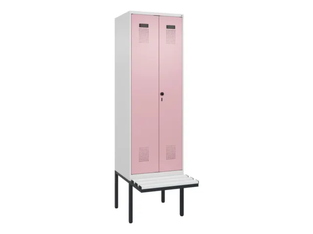 locker met bank,voor scheiding van kleding,HxBxD 2120x600x815mm,2vak