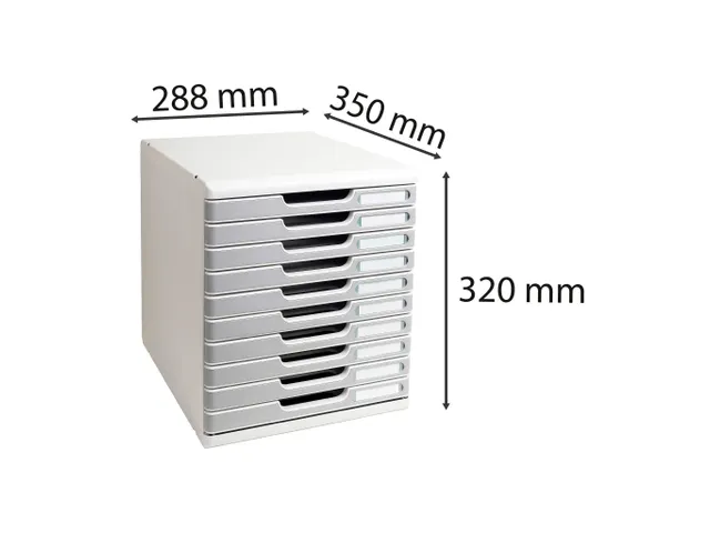 Exacompta Ladenblok Modulo met 10 Laden Gesloten Grijs