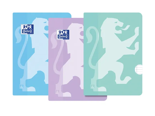 Schrift Oxford School A4 lijn 72 pagina's 80gr pastel seal à 3 stuks