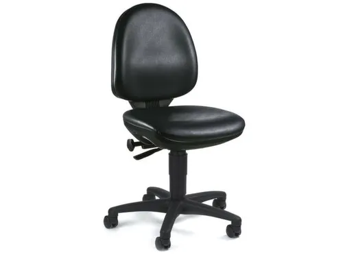Werkplaatsstoel 420-550mmx460mmx440mm Kunstleer Zwart Wielen