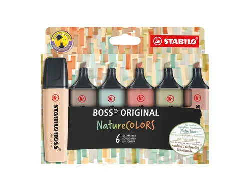 Markeerstift STABILO Boss 70/6 nature colors etui à 6 stuks