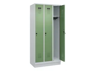 locker,HxBxD 1950x900x500mm,3vak,vak B 300mm,draaigrendel,sokkel - 2