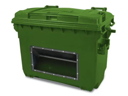 strooigoedbak,660l,HxBxD 1000x1360x765mm,HDPE,groen,deksel groen