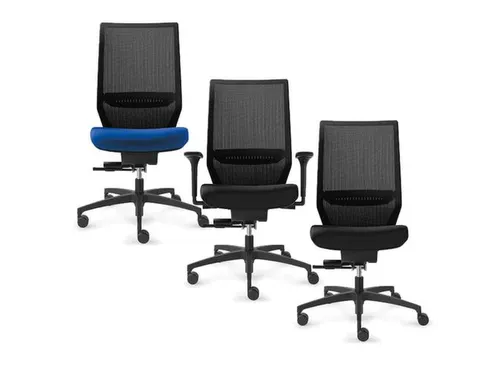 Bureaustoel,Synchroonmech.,Zitting Stof Donkerblauw