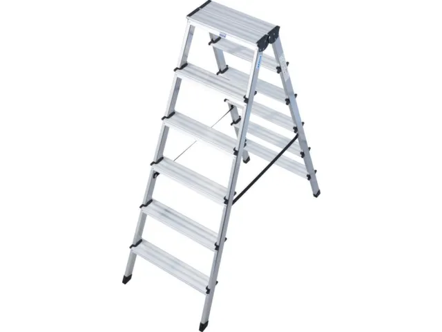 Lichte Universele Trapladder Tweezijdig L 1.41m H 1 08m 2x6treden