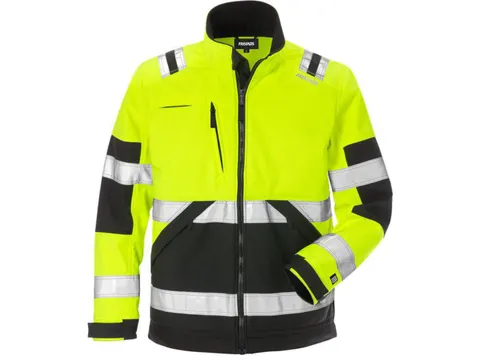 Fristads 125024 softshell, geel/zwart, maat L, per stuk