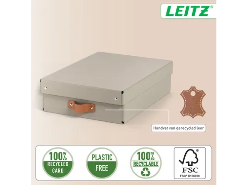 Leitz Puro Opbergdoos met deksel medium laag 8L set van 2 beige