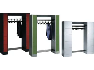 locker met kapstok,HxBxD 1950x1870x480mm,romp RAL7021,front RAL7021 - 2