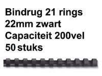 Bindrug Fellowes 22mm 21-rings A4 zwart 50stuks