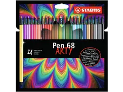Viltstift STABILO Pen 68/24 Arty medium assorti etui à 24 stuks