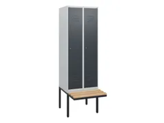locker met bank,HxBxD 1950x600x815mm,2vak,vak B 300mm,cil.-slot