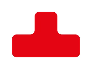 plaksymbool,T-vorm,markering HxB 100x150mm,PVC,rood - 1