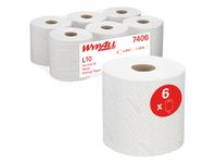 Wypall L10 Poetspapier centrefeed for Reach wit 500 vel/rol, 6 rollen