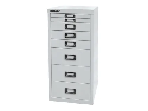 kantoor-ladekast HxBxD 590x279x380mm 8 laden romp verkeerswit staal