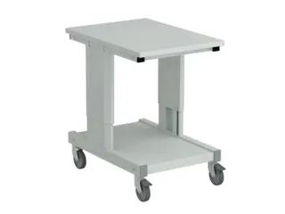 bijzettafel,HxBxD 650-900x500x700mm,blad grijs,RAL7035,2legborden - 1