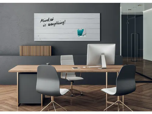 Glasmagneetbord Sigel mat WHITE WOOD 130x55cm