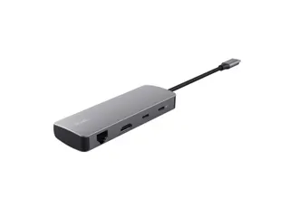 Trust 25672 Dalyx 8-in-1 adapter met meerdere poorten Grijs - 6