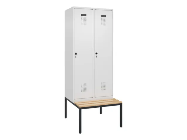 locker met bank,voor scheiding van kleding,HxBxD 2120x800x815mm,2vak