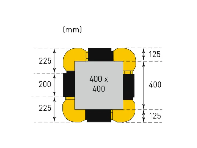 zuilbescherming,verlengingselement,HxL 1100x200mm,PE,zwart