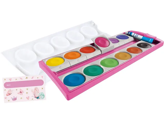 verfdoos 735/K12, glitter roze, 12 napjes
