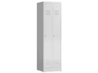 garderobekast,HxBxD 1800x500x500mm,2vak,klink,sokkel,romp RAL7035 - 1