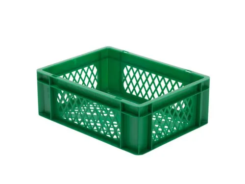 Euronorm-Stapelbak 13l 145x400x300mm Wanden/Bodem Opengewerkt Groen