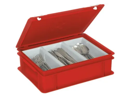 Euronormkoffer Indeling Bestek Pe Scharnierdeksel 130x400x300mm Rood