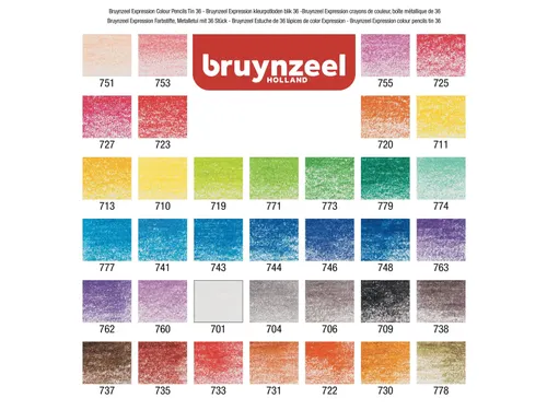 Kleurpotloden Bruynzeel Expression assorti blik à 36 stuks