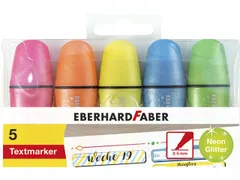 Markeerstift Eberhard Faber mini glitter neon etui 5 stuks