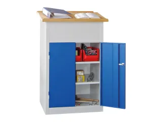 Massieve Lessenaarkast 1100/1200x700x600mm Ral 7035 Front Ral 5010 - 2