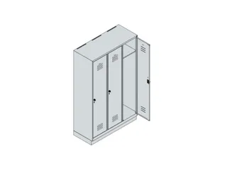 locker,HxBxD 1950x1200x500mm,3vak,vak B 400mm,cil.-slot,sokkel - 3
