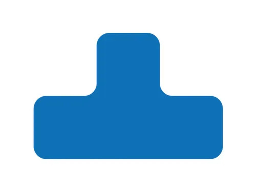 plaksymbool,T-vorm,markering HxB 100x150mm,PVC,blauw