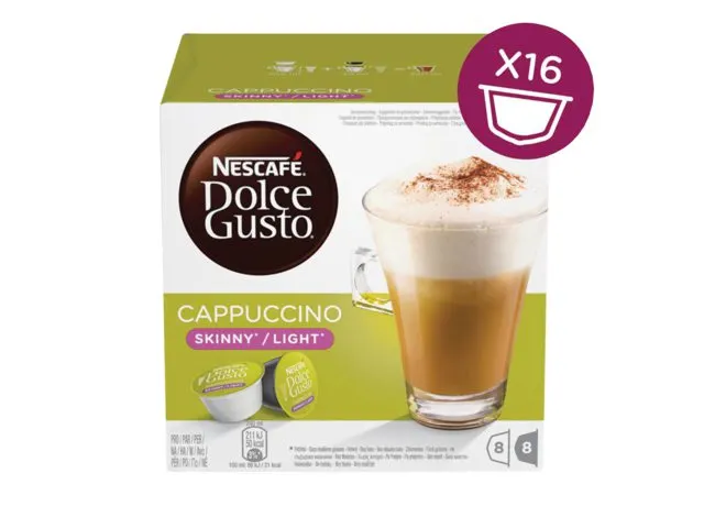 Koffiecups Dolce Gusto cappuccino light 16 stuks voor 8 kopjes