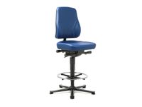 Werkplaatsstoel Kunstleer blauw 570-830mmx460x410-470mm glijders