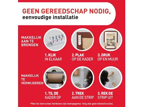 Bevestigingsstrip Command 3m 17201c Klikstrips Licht 5,4kg 8 Stuks
