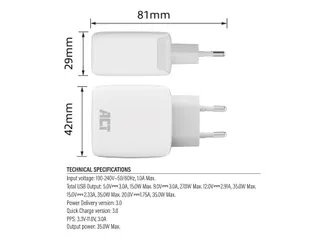 Oplader ACT 35w 1-poort usb c wit - 5